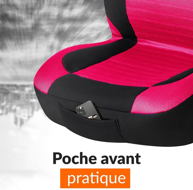 Detalle 2 de upgrade4cars Housse de siège voiture universelle noir et rose (ensemble avant/arrière, lot de 9)
