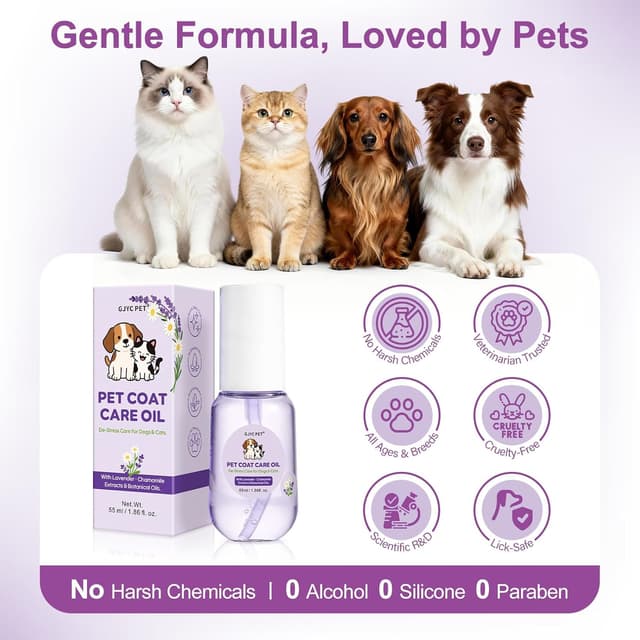 Thumbnail 6 de Pet Coat Care Oil leave-in grooming oil for dogs & cats (55ml) – Lavender & chamomile