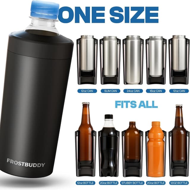 Detalle 2 de Frost Buddy Universal Buddy XL Can Cooler (Burnt Titanium) for 12–24 oz Cans & Bottles