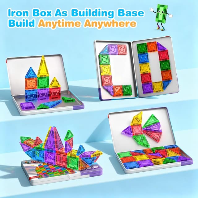 Detalle de Subtail Magnetic Tiles 54 piece travel set