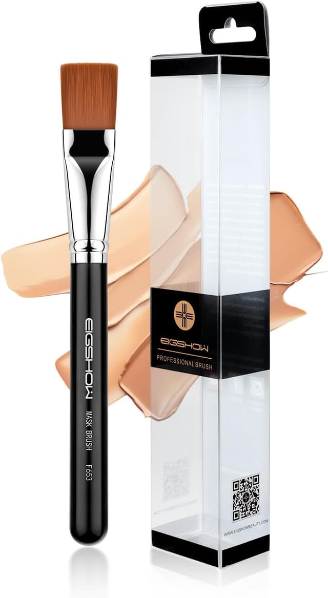 Detalle de EIGSHOW Pennello per maschera piatto F653 con setole sintetiche e manico in legno di betulla