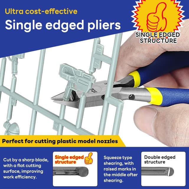 Detalle de stedi 4,7‑Zoll‑Modellzange mit ultradünner Einzelschneide (Blue) – Werkzeug für Kunststoff‑Modellbau