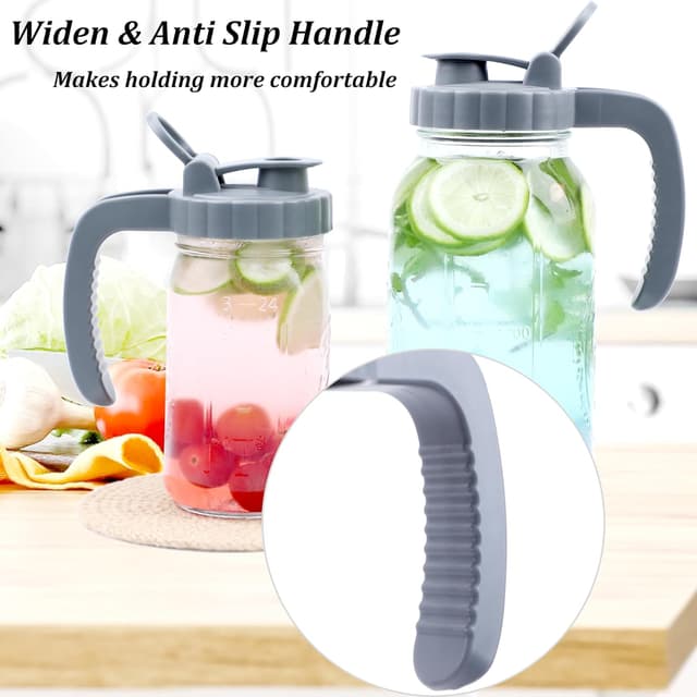 Thumbnail 1 de Mason Jar Pitcher 64 oz Glass Pitcher with Handle 🥤