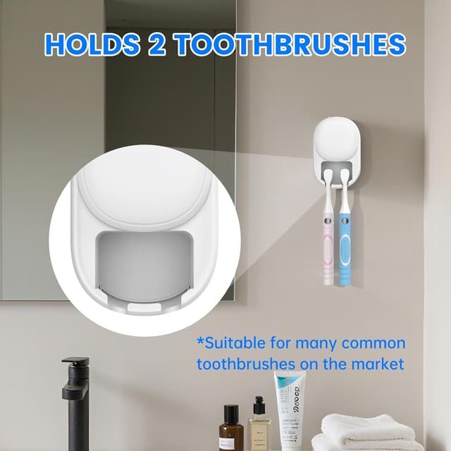 Thumbnail 4 de MISIRUN Porte brosse à dents UV-C 2 emplacements