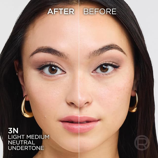 Detalle 2 de L'Oréal Paris True Match Foundation 3.N Neut Light Medium (30 ml) – flüssiges Make-up mit Hyaluronsäure, vegane Formel