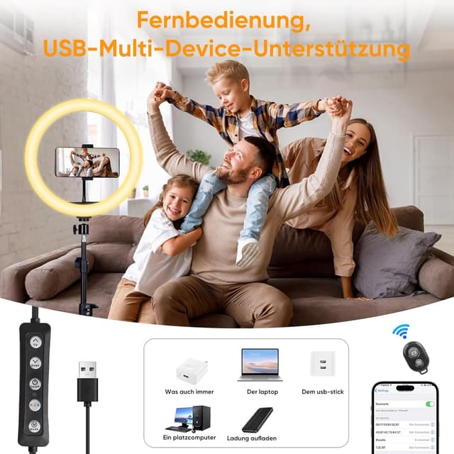 Detalle 2 de KOSCHEAL Ringlicht 12 Zoll für Selfies