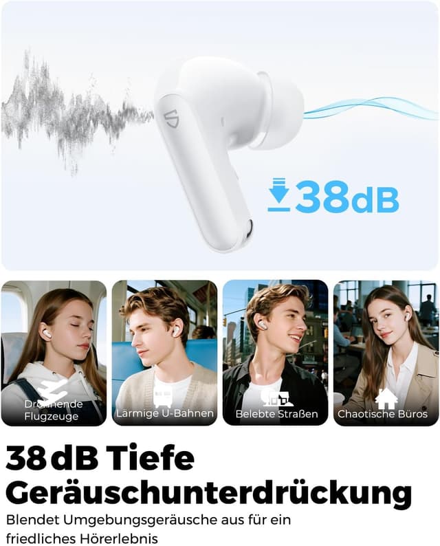 Detalle 2 de SoundPEATS Q3 Pro In Ear Kopfhörer 42H Spielzeit