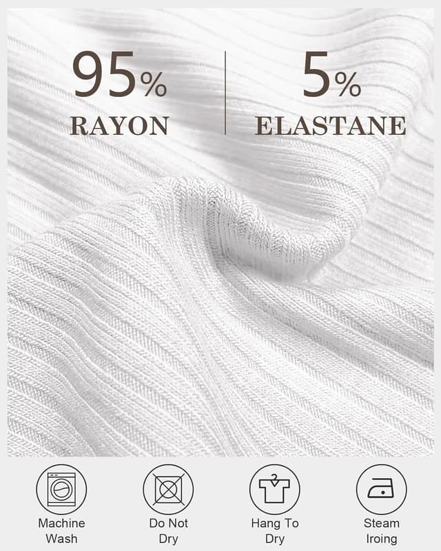 Detalle 2 de WOWENY Damen Slim Fit T-Shirt mit Rippstrick