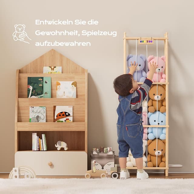 Detalle 2 de Holz Kuscheltier Aufbewahrung 135×40×40