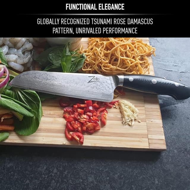 Detalle de ZELITE INFINITY Cuchillos Santoku 18cm | Acero Damasco VG10