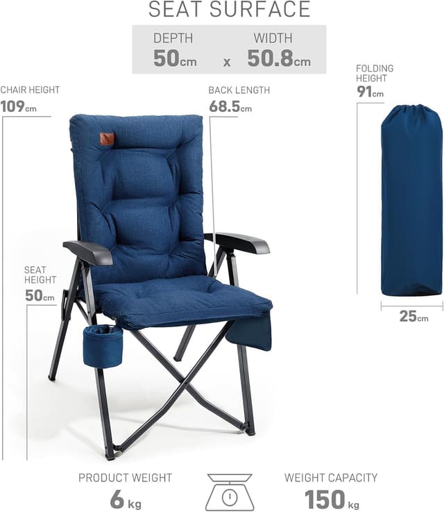 Detalle de EVER ADVANCED Camping Chair Set, 150 kg