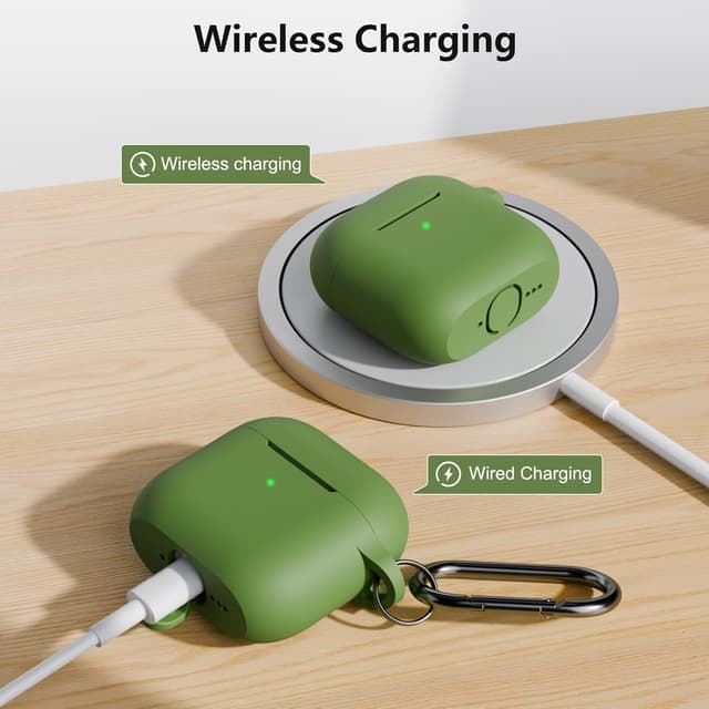 Detalle 2 de KOKOKA AirPods 4 Silicone Case Cover with Cleaner Kit (Grass Green)