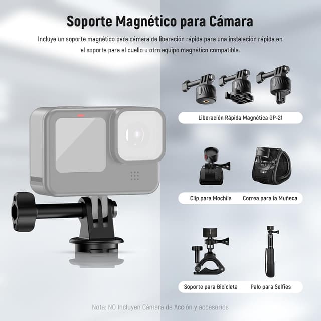 Thumbnail 4 de NEEWER GP15 Soporte Magnético Cuello para Cámaras de Acción 📸