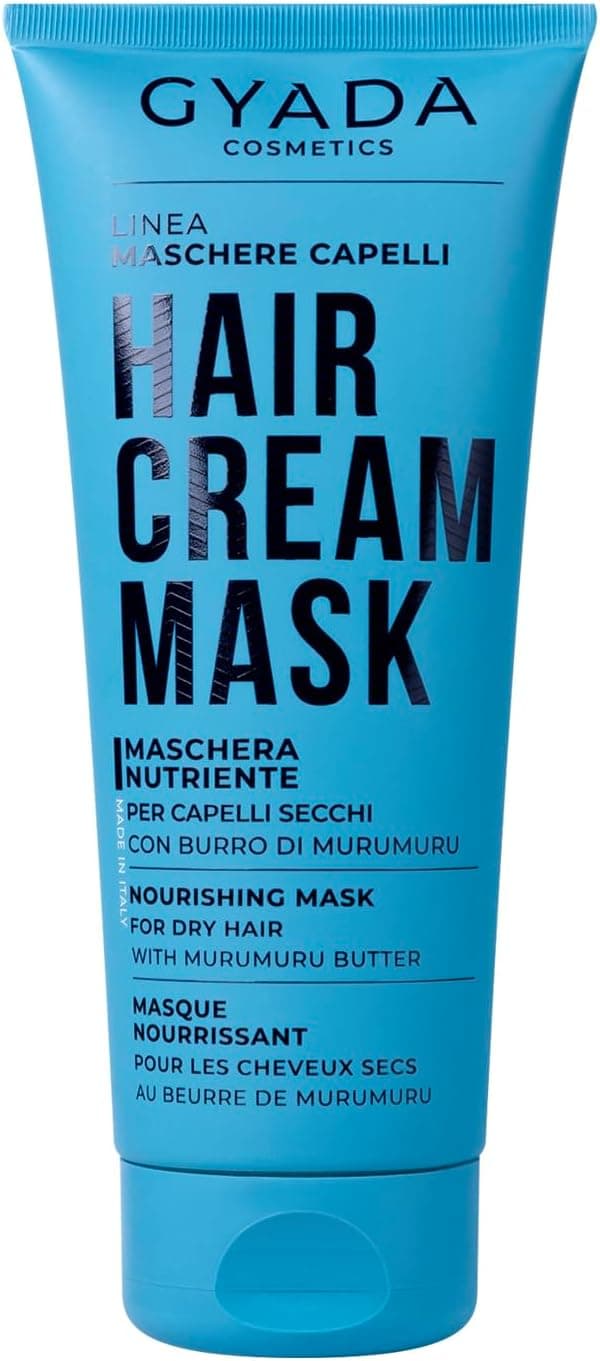 Detalle de GYADA COSMETICS Maschera Capelli Nutriente e Ristrutturante con Olio di Semi di Lino e Malva, 200 ml