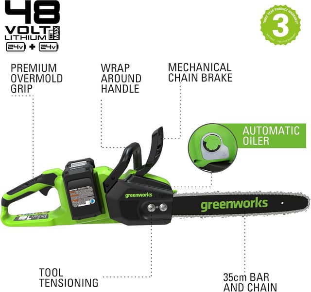 Thumbnail 1 de Greenworks GD24X2CS36K4X Motosega 35 cm 48V