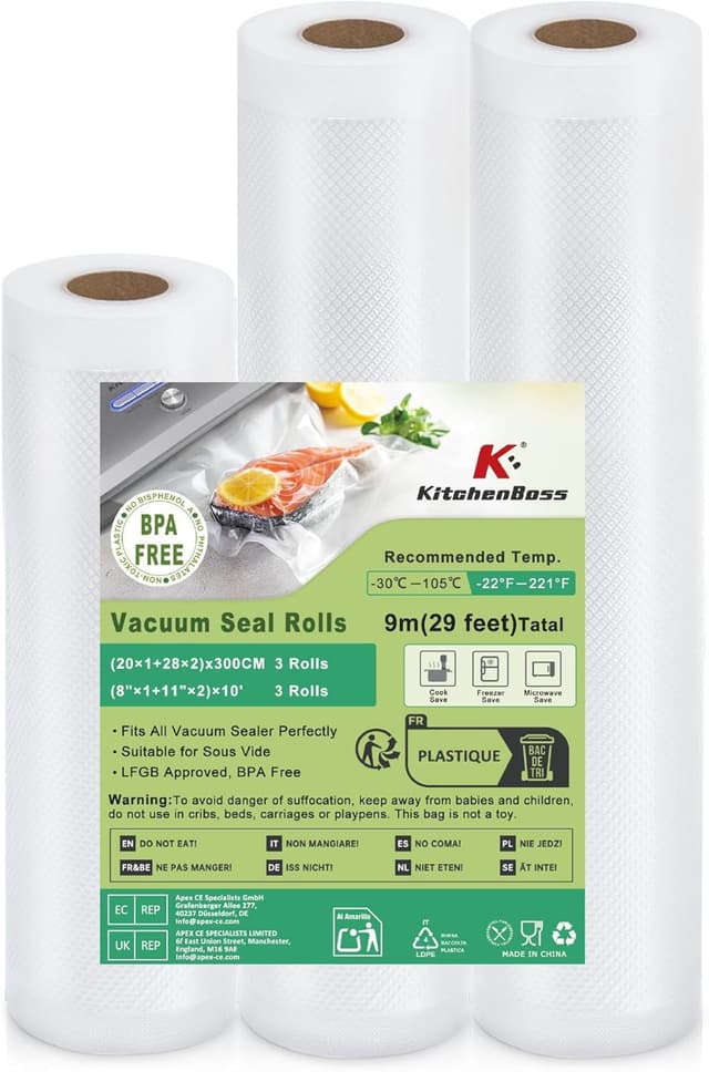 Detalle de KitchenBoss Sacs Sous Vide 3 Packs 20/28x300cm