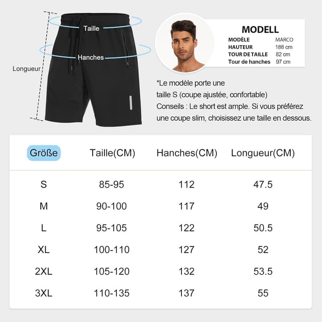 Thumbnail 5 de SIHOHAN Short de Sport pour Homme Séchage Rapide