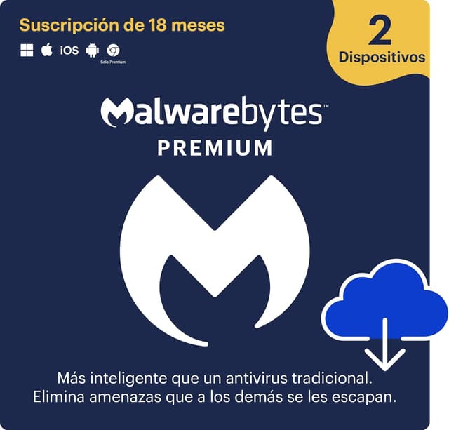Detalle de Malwarebytes Premium 2 Dispositivos - 18 Meses 🚀