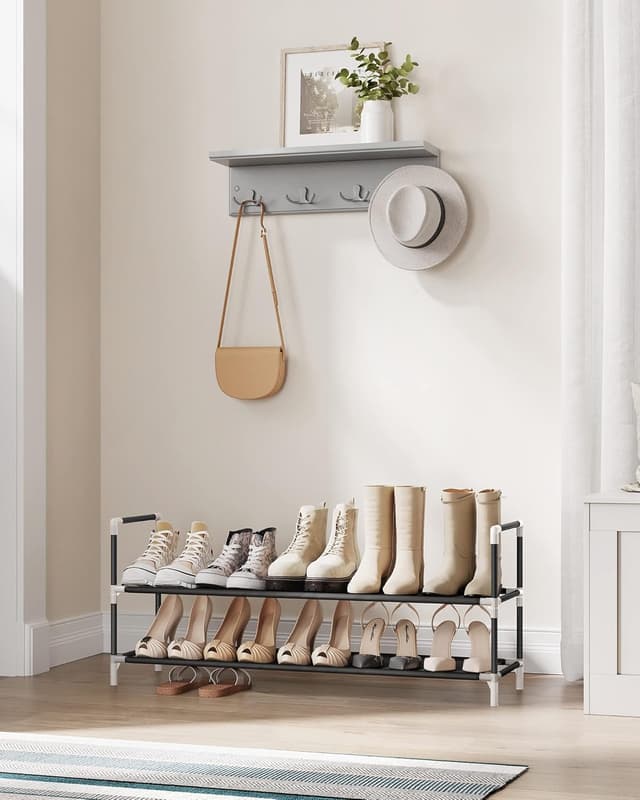 Detalle 2 de SONGMICS LSH052B01 Zapatero de 2 Niveles, Ahorra Espacio