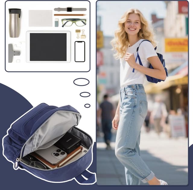 Thumbnail 6 de AOTIAN Mini-Rucksack für Mädchen & Damen (7 Liter) – leichter Daypack mit mehreren Fächern