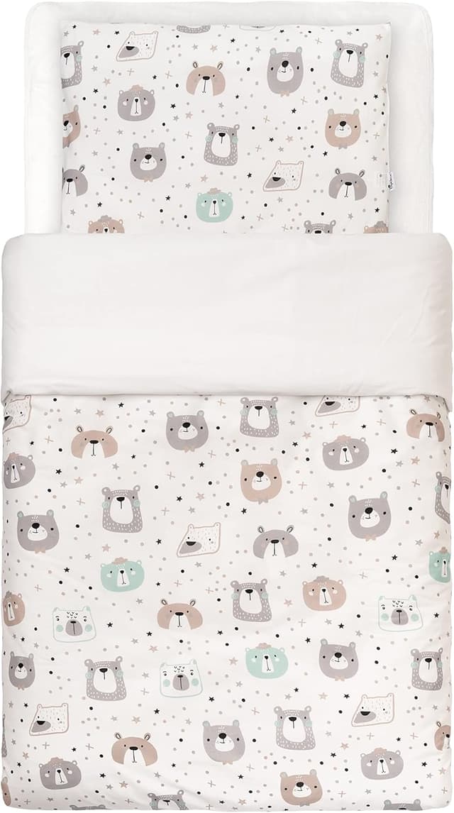 Detalle de FlyIdeas Set lenzuola e copripiumino/copriscusino Bambino in cotone 80x160 cm, neonati