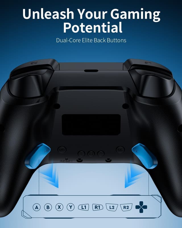Detalle de PC Controller Wireless with Hall Effect, 2.4G Dongle & Bluetooth – Paddles Back Buttons for Windows, Steam Deck, Switch 2 Pro