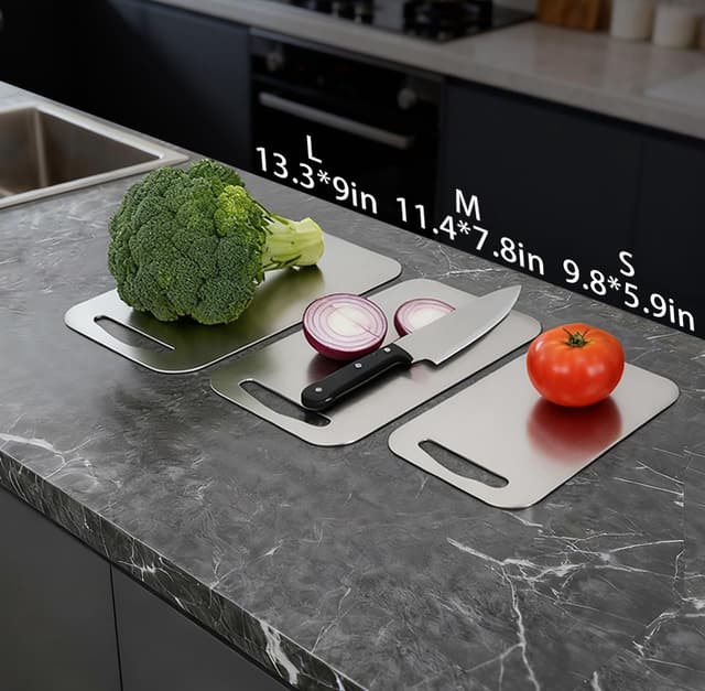 Thumbnail 1 de URMONA 3 PCS Stainless Steel Cutting Board Set