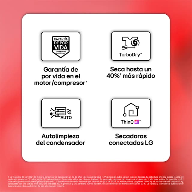 Detalle de LG RH90V9PV2N secadora 9 kg