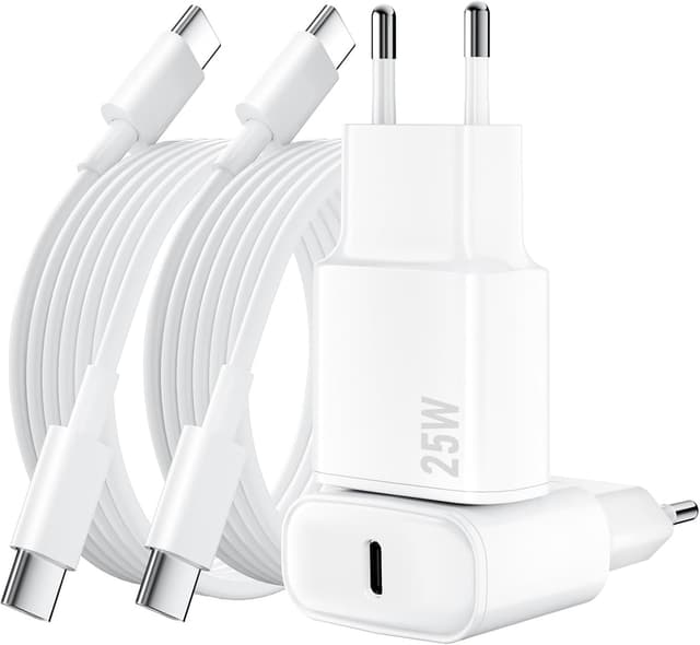 Detalle de 25W USB-C Ladegerät-Set (2er Pack) mit 2-m-Schnellladekabeln für iPhone & iPad