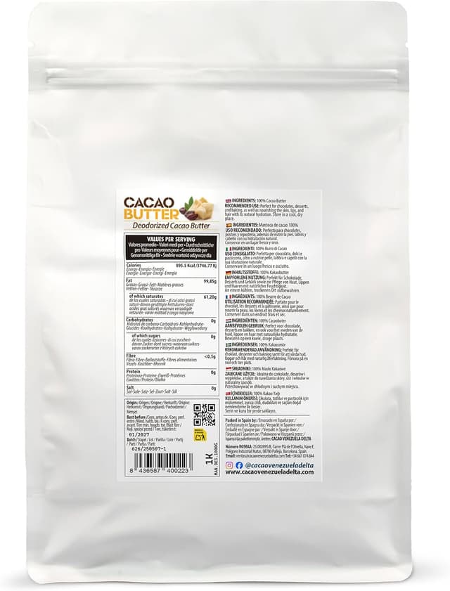 Thumbnail 1 de Manteca de Cacao 100% Bolsa 1kg
