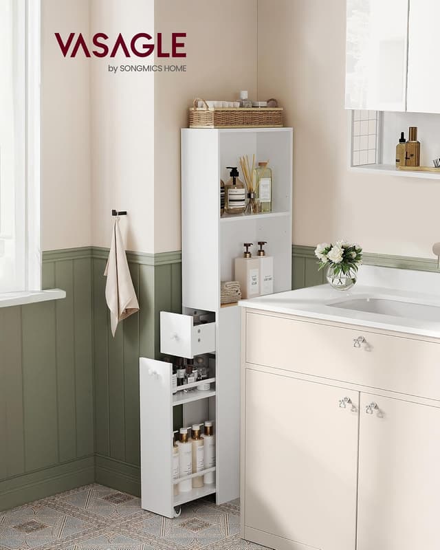 Thumbnail 1 de VASAGLE BBK567T14 Mobile bagno alto con cassetti e ripiano regolabile
