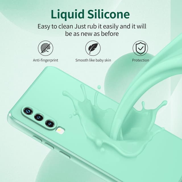 Detalle 2 de Watana Soft-Touch Silikonhülle für Samsung Galaxy A50/A50s/A30s (Mintgrün) mit Mikrofaserfutter