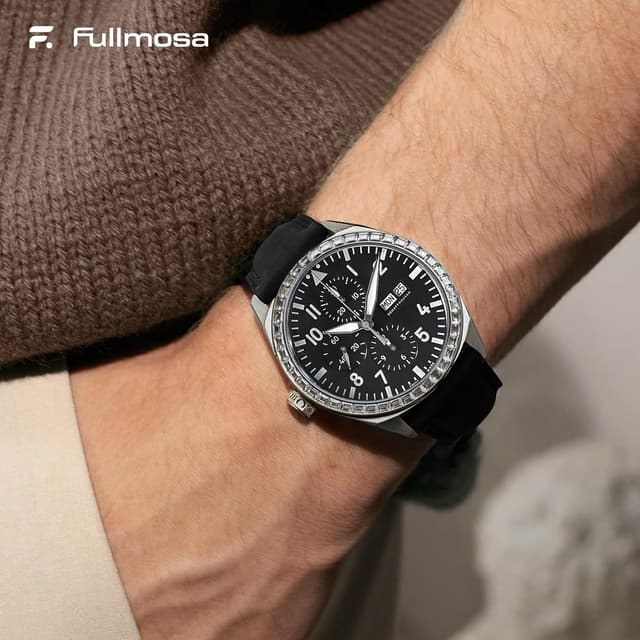 Detalle de Fullmosa 22-mm Echtleder Uhrenarmbänder im 2er-Set mit Quick-Release (Schnellwechsel) und Edelstahlverschluss