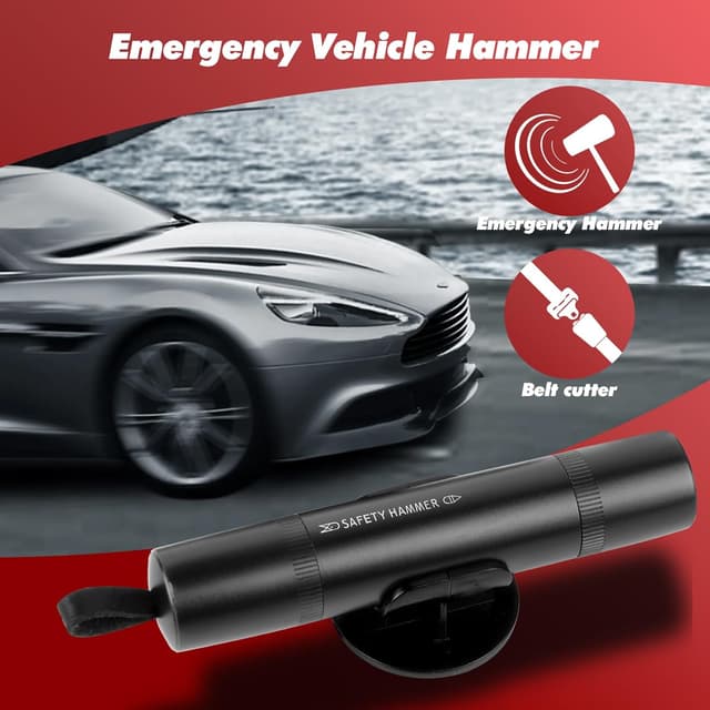 Thumbnail 6 de PUWOWYE 2-in-1 Notfallhammer Gurtschneider 🛠