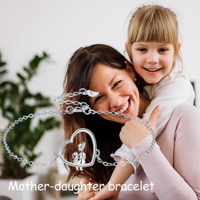 Detalle de Bracelet pendentif cœur en argent sterling 925 Yinsen, réglable (17 + 4 cm)