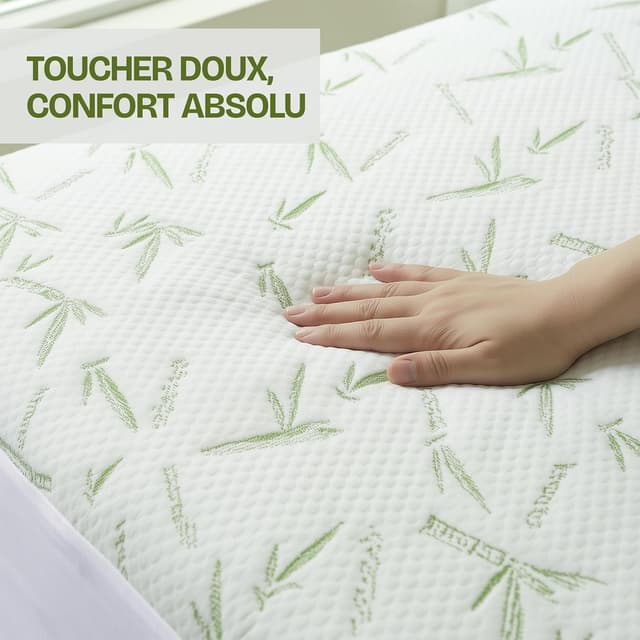 Detalle 2 de Utopia Bedding Protège-matelas imperméable en viscose (160 x 190 x 30 cm) avec drap-housse
