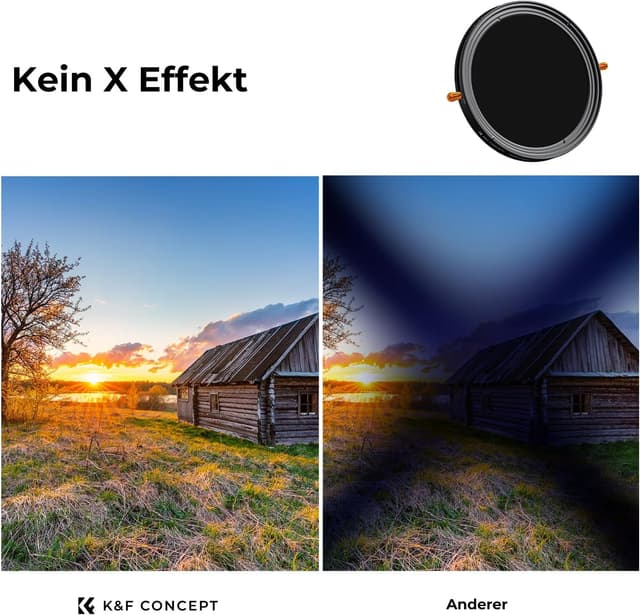 Detalle 2 de K&F CONCEPT Nano-D 2-in-1 ND & CPL Filter für 58mm – CPL + ND2–ND32 im Nano-D Design