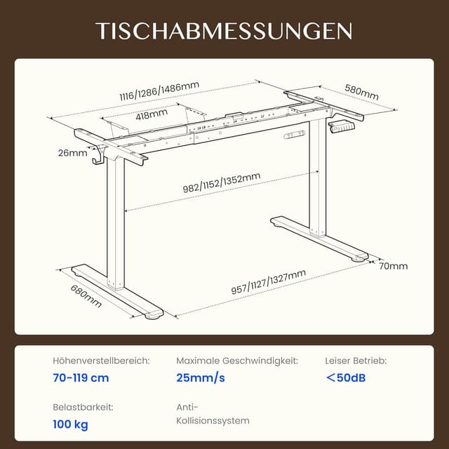 Thumbnail 1 de FLEXISPOT Bureau assis‑debout électrique 2 moteurs 100 kg