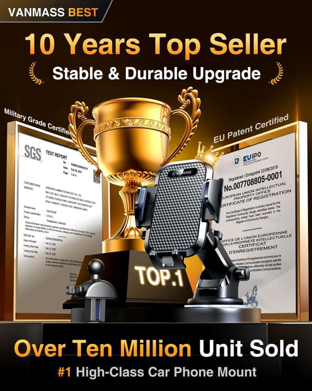 Detalle 2 de VANMASS 2026 Car Phone Holder 90 LBS