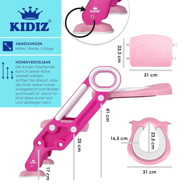 Thumbnail 6 de KIDIZ® Kinder-Toilettensitz Pink mit Treppe