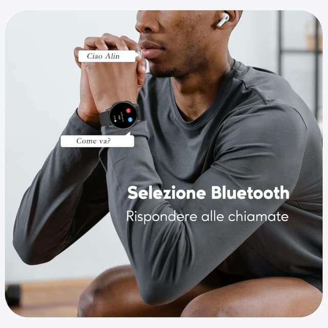 Detalle de AcclaFit Smartwatch Uomo Donna con chiamate Bluetooth e schermo da 1,38”
