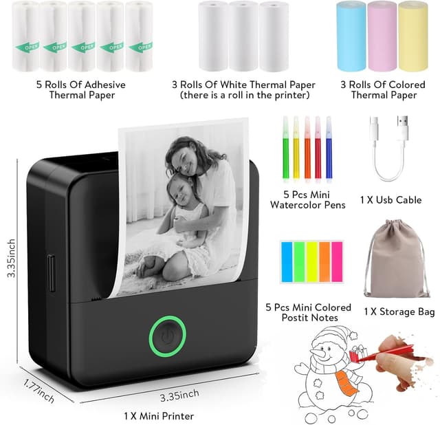 Thumbnail 2 de HUIJUTCHEN Mini Pocket Printer 205DPI