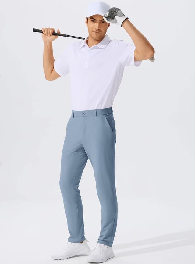 Detalle 2 de QPNGRP Men’s Golf Pants (30/32/34" Inseam) Lightweight Stretch Quick-Dry Work Dress Pants