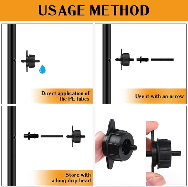 Detalle de Set di 100 gocciolatori autocompensanti per microirrigazione da 4 l/ora (irrigazione smontabile, pizzicati)