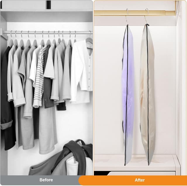 Thumbnail 6 de Two Pack Long PEVA Dress Bags Covers 60x140 cm