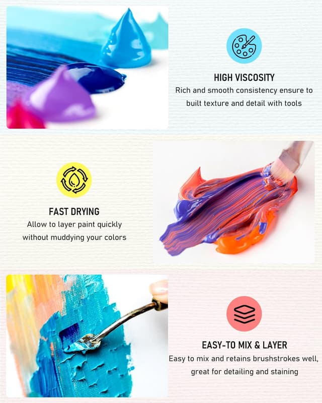 Thumbnail 2 de Nicpro Pintura Acrílica con 24 Colores y 12 Pinceles 🎨