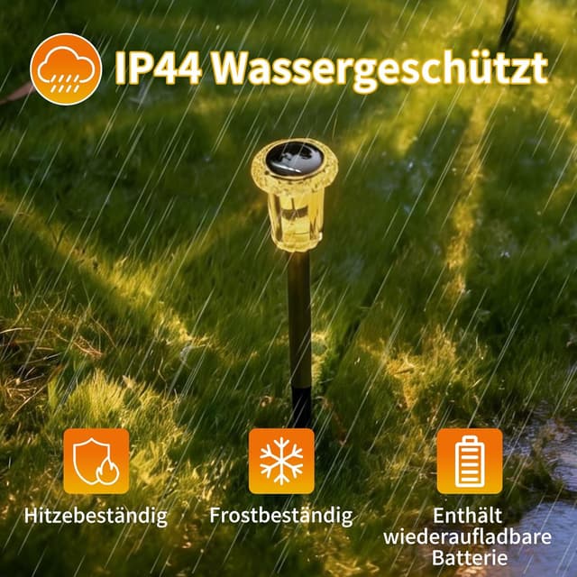 Detalle de Sylvwin luci solari da giardino a LED (confezione da 10) bianco caldo, IP44