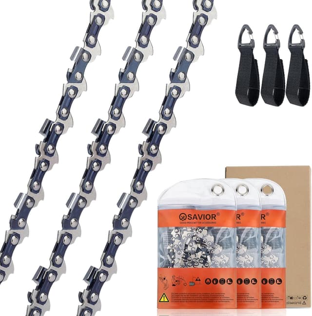 Detalle de SAVIOR 3er-Set Sägekette für 40 cm Schwert (3/8"LP, 1,3 mm, 56 TG) – kompatibel u. a. mit Oregon, Makita, Einhell