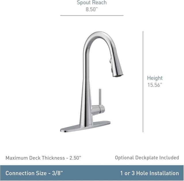 Thumbnail 2 de Moen Sleek 7864SRS Kitchen Faucet with PowerBoost 🚰