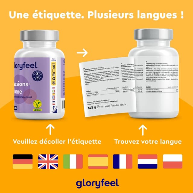 Detalle de Extrait de Passiflore 5:1 937,5 mg – 240 capsules végétaliennes (approvisionnement 4 mois)